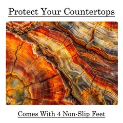 Petrified Wood Grain Agate Marble Kitchen Glass Cutting Board Decorative Gift…
