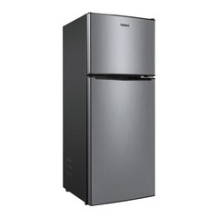 Galanz 4.6 cu ft Stainless Steel Mini Fridge with Freezer—compact, energy-effici