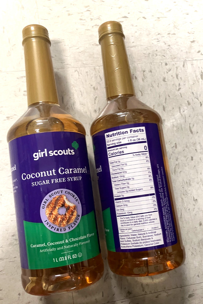 Lot 2 Girl Scout Syrup Coconut Caramel Mint Chocolate Dessert Coffee Father Gift