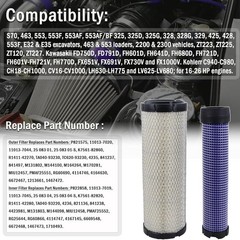 2 Inner & Air Filter 11013-7044 & 11013-7045 FOR Kohler 25-083-01-S 25 083 04-S