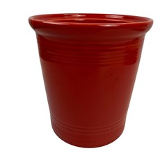 Fiesta Crock/Canister Utensil Holder 6.75in Scarlet Red Ceramic NO LID USA