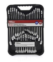 32 Piece Combination Wrench Set SAE Metric Chrome Vanadium Stubby Case Tool Kit