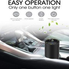 Mini Car Air Purifier True HEPA Air Purifier Ionizer Portable Air Cleaner Black
