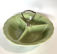 Candy / Nut Dish Vintage Retro California Pottery Sage Green Divided Lane & Co.