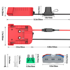 2 Pcs Power Wheel Adapter Compatible With Milwaukee 18V Battery for DIY RC Car