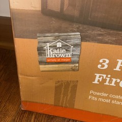 Katie Brown Simply At Meijer 3 Panel Fireplace Screen Modern Home Decor Open Box