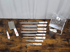 WUSTHOF CLASSIC White-Handle 13 Piece Set with *SUPER RARE* Clear Acrylic Block!
