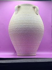 Ceramic Vase Rough Texture – Rustic Amphora Style Rustic with 4 Sashes 12.5 IN
