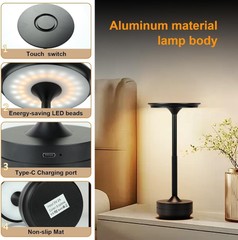 Cordless LED Touch Sensor Table Lamp Rechargeable Dimmable Bar Desk Night Light