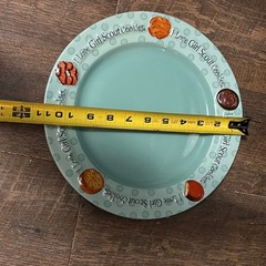 Girl Scouts I Love Girl Scout Cookies 2007 Ceramic Plate Teal Blue 10.5 Inch