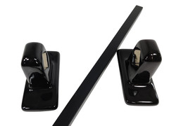 Black Ceramic Towel Bar Rod Rack Post Holder Brackets Tile In Mid Century Modern