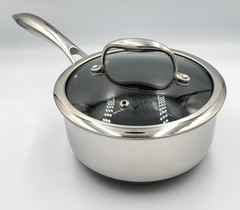 HexClad 2-QUART SAUCEPAN with LID 2 QT Hybrid Non Stick Pot -Used Good Condition