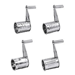 Cheese Grater Stainless Steel Vegetable Shredder Cutter Grinder 4 Drum Blades