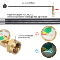 1LB To 20LB Propane Refill Adapter Extension Hose With Gauge On-Off Control 40”