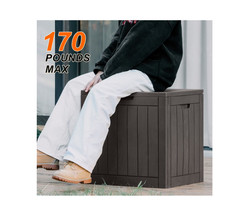 31 Gallon Resin Deck Box,Waterproof UV Resistant Outdoor Storage Box for Garden