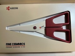 New in Box Kyocera 6.5” Red Ceramic Zirconia Scissors C-172 Discontinued