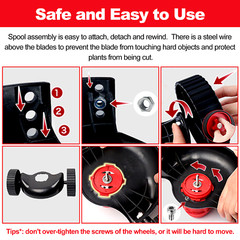 Electric Cordless Grass String Trimmer Lawn Edger Weed Wacker Cutter + 2 Battery