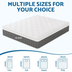 10″ 12″ 14″ Hybrid Spring Gel Memory Queen Mattress Twin Full King Size In A Box
