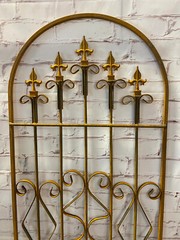 49″ x22″ Victoria Rounded Spear Trellis, Metal Climbing Vine, Wrought Iron