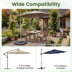 4 Piece 140 Lbs Umbrella Base, Offset Umbrella Weights with Black 140.0 Pounds