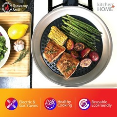 Stove Top Grill Pan – Smokeless Nonstick Indoor Grill Plate for Gas & Electric