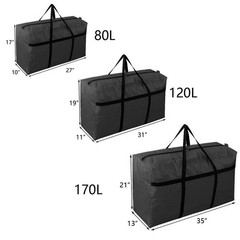 Extra-large Tarp Storage Bag (Black, 45Gal/170L)