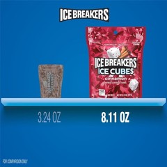 Ice Cubes Cinnamon Sugar Free Chewing Gum Pouch, 8.11 oz 100 Pieces