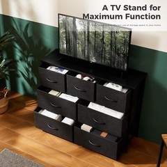 Dressers for Bedroom Storage 7-Fabric Drawers Dresser Tower Organizer TV Stand