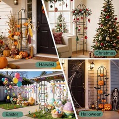 6.6” Metal Obelisk Garden Trellis Tall Sturdy Plant Support for Climbing Vines