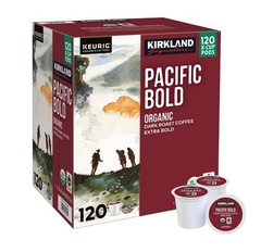 Kirkland Signature PACIFIC BOLD Organic Dark Roast Coffee – 120 Count K-Cup Pods