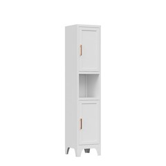 Kitchen Pantry Cabinet With 2 Doors and Adjustable Shelves metal Storage Cabinet