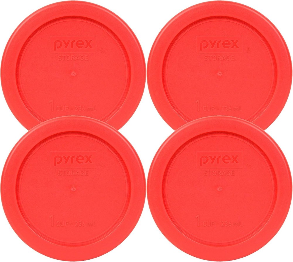 Pyrex Replacement Lid for 1 Cup 236 ml Red Storage Cover 4″ 7202-PC 4 Pack NEW!