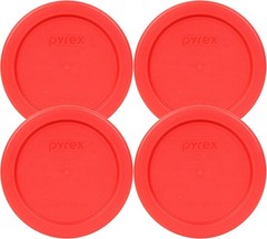 Pyrex Replacement Lid for 1 Cup 236 ml Red Storage Cover 4″ 7202-PC 4 Pack NEW!