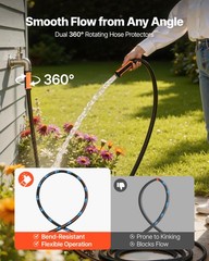 VEVOR Garden Hose 50ft 5/8″ Rubber Water Hose 3/4″ Fitting Heavy Duty & Non-kink