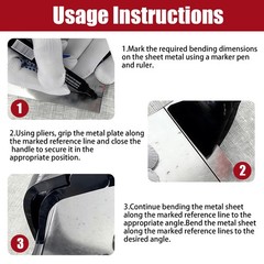 1pc Hand Seamer Sheet Metal Tools, Carbon Steel Bending Pliers 45° / 90°