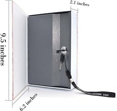 9.5″ x 6.3″ x 2.3″ & 1.4 pounds Book Safe with Key Lock, hidden safe,Metal Bu…
