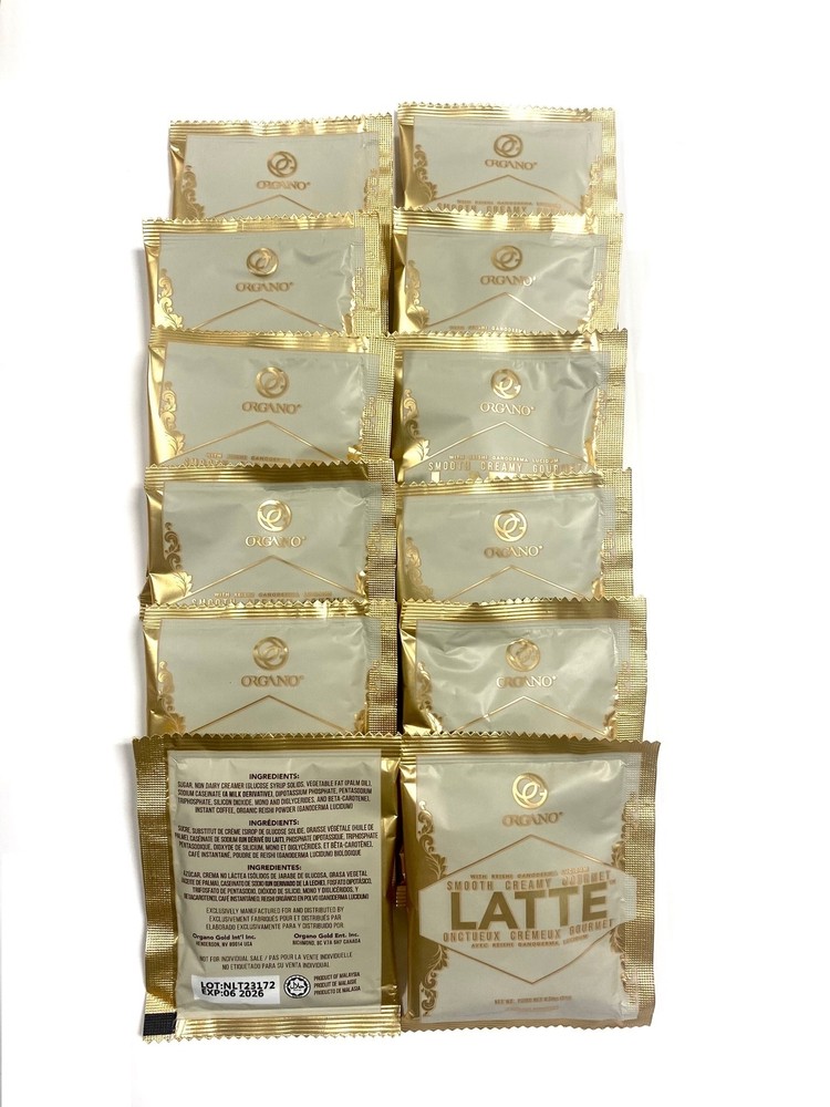 Organo Gold Gourmet Cafe Latte Coffee With Ganoderma Lucidum, 10 Sachets