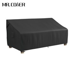 58In 2-Seater Loveseat Cover Waterproof Outdoor Couch Heavy Duty Black & Brown