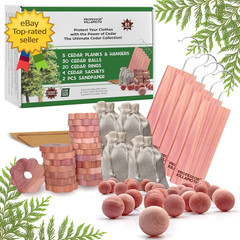 61 Pack Cedar Blocks Sachets Rings Balls Clothes Protection Storage Set Home