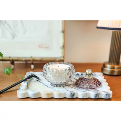 4.25 In. Glass Bubble Candle with Metal Nob Lid (5 Oz.)