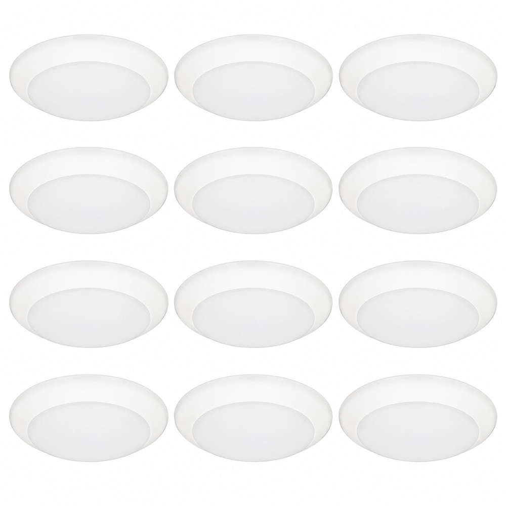 American Lighting QD6-30-WH-12PK 6″ LED Disc 3000K 1050lm Dimmable White