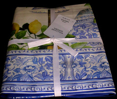 WILLIAMS SONOMA LIMONE TABLECLOTH 70 X 108 COTTON TWILL MADE IN ITALY NEW W/TAGS