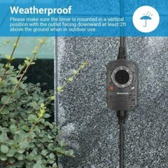 DEWENWILS Photocell Plug in Timer Switch Weatherproof Electrical Outlet 2 Pack