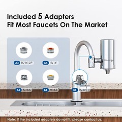 Waterdrop WD-FC-06 Stainless-Steel Faucet Water Filter,Tap Water Filter,1 Filter