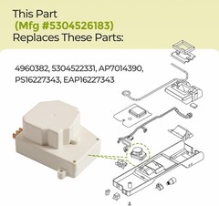 for Frigidaire 5304526183 REFRIGERATOR Defrost Timer (5304522331)