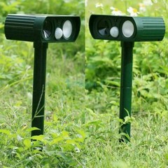 1/2PK Animal Repeller Ultrasonic Solar Power Outdoor Pest Cat Mice Sensor PIR US