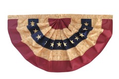 Tea Stained Patriotic Bunting USA 72″ x 36″ Pleated Banner Grommets (PRINTED)