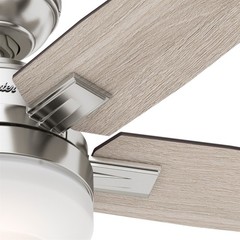 Hunter Fan 52 inch Contemporary Brushed Nickel Ceiling Fan with Remote and Light