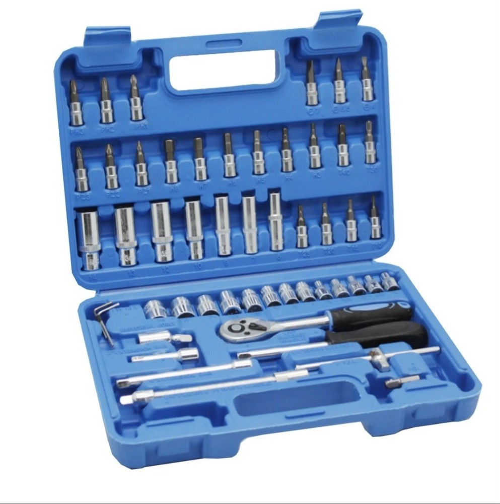 53 Piece Universal Tool Set Automotive Repair Ratchet Torque Wrench Combo Pack