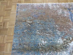 8 x 10 Hand Knotted Multi Colored Modern Abstract Oriental Rug With Silk G11411